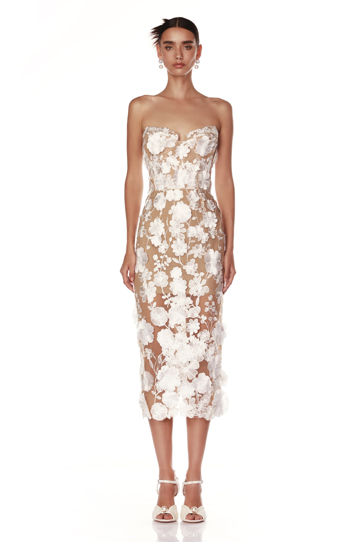 Bronx and banco white lace dress best sale