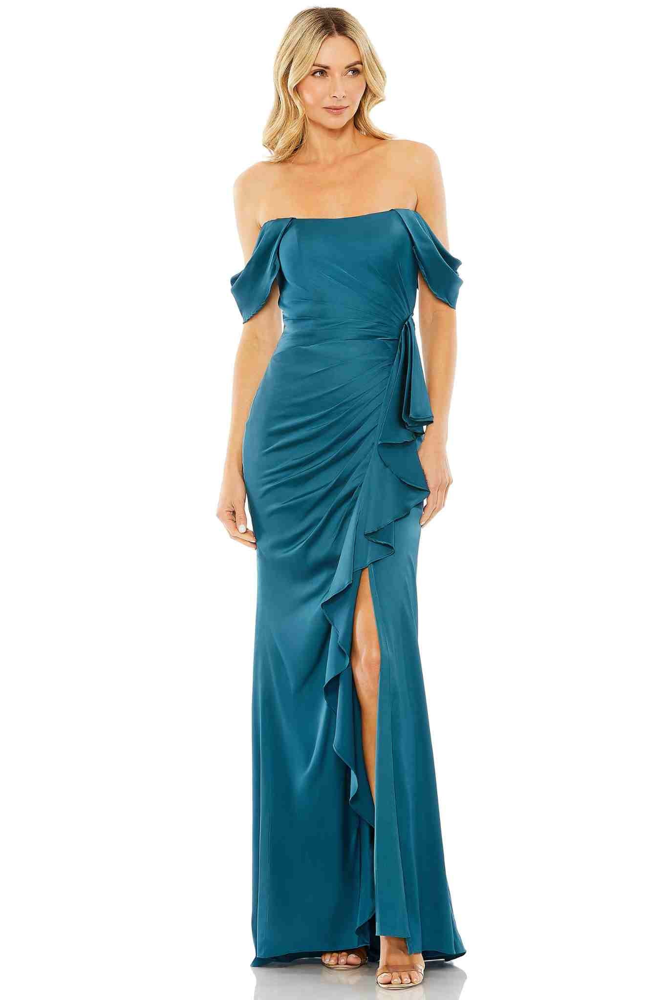 Mac duggal off store the shoulder gown