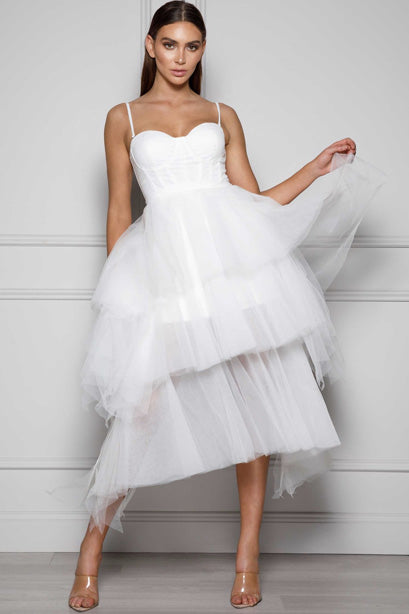 Maison Fairy Floss Tulle Dress in White by Elle Zeitoune