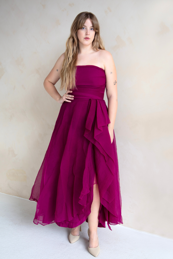 Sangria Organza Gown by Theia Couture RENTAL The Fitzroy