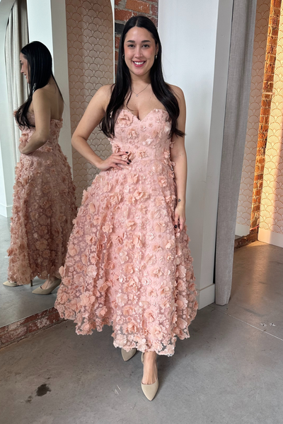 Enchanted Midi Dress in Rose by Bariano - RENTAL