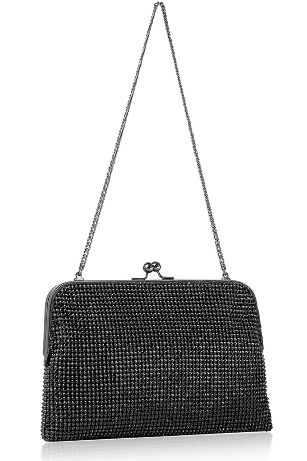 At Last Clutch in Black by Whiting and Davis - RENTAL