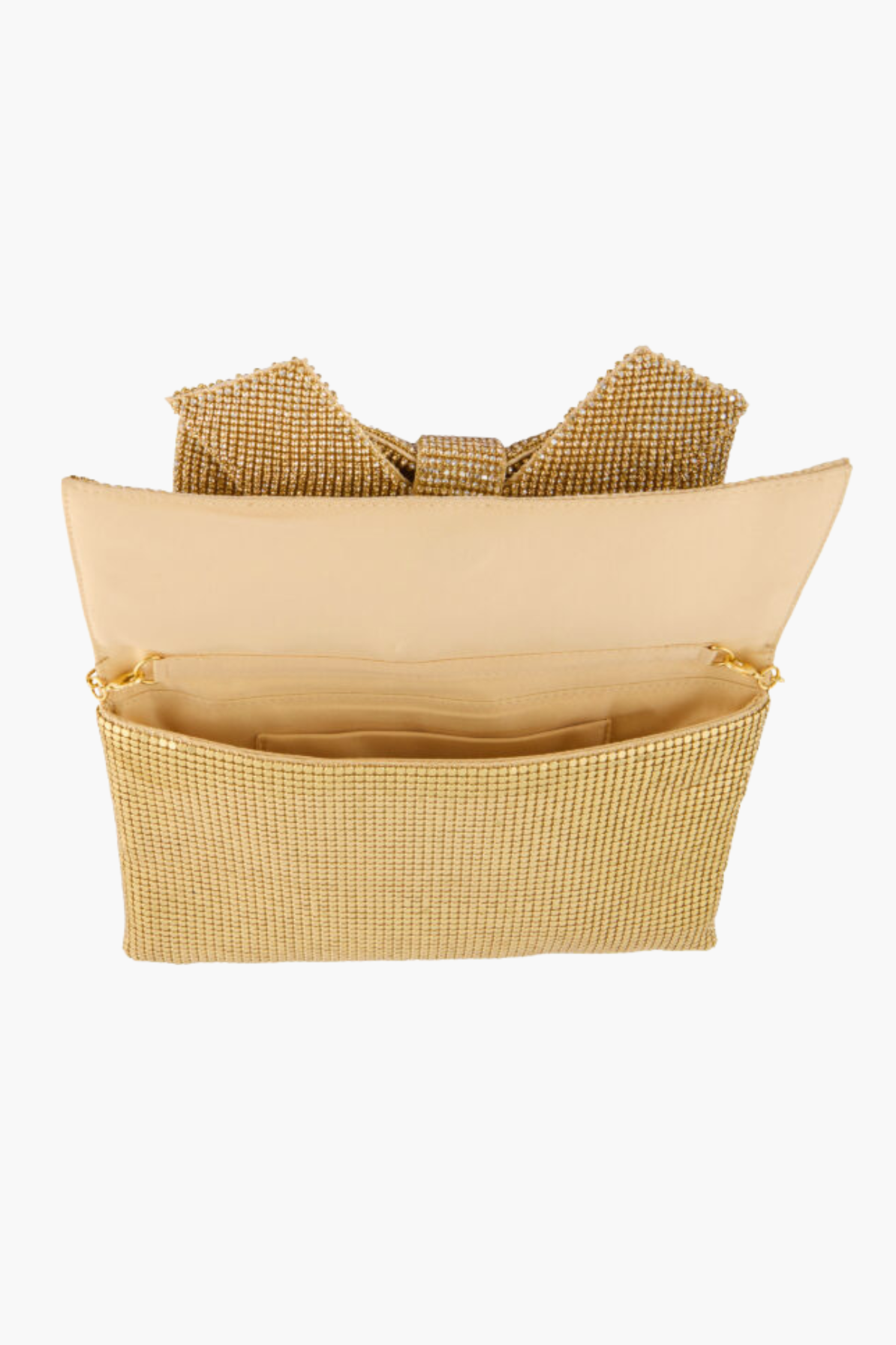 Bow Clutch in Gold by Whiting and Davis - RENTAL