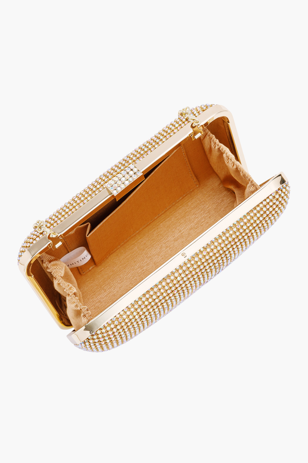 Yves Crystal Clutch in Gold by Whiting and Davis - RENTAL