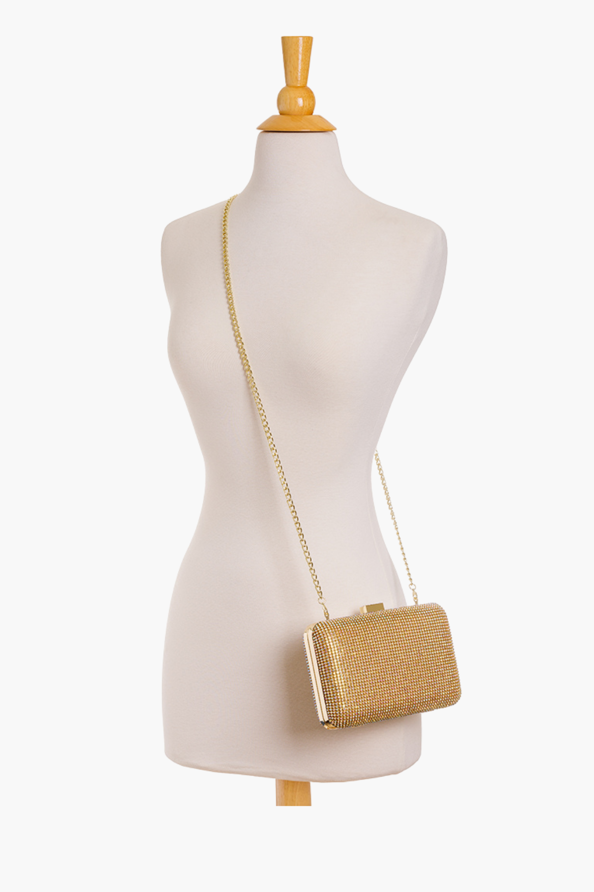 Yves Crystal Clutch in Gold by Whiting and Davis - RENTAL