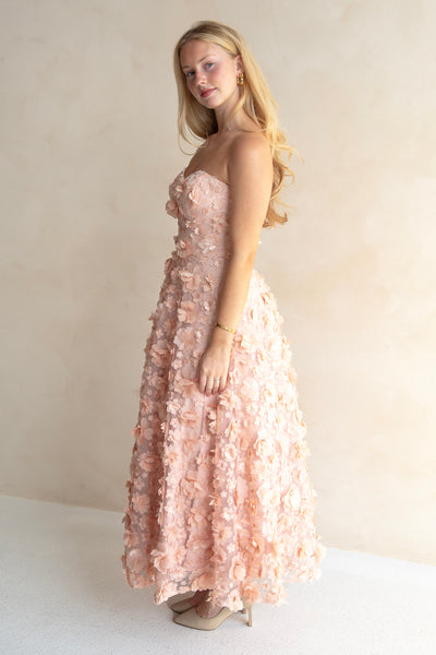 Enchanted Midi Dress in Rose by Bariano - RENTAL