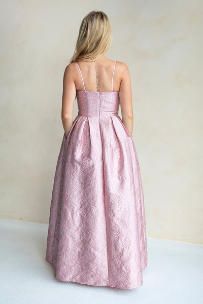 Harmony Blush Jacquard Gown by Bariano (Petite Length) - RENTAL