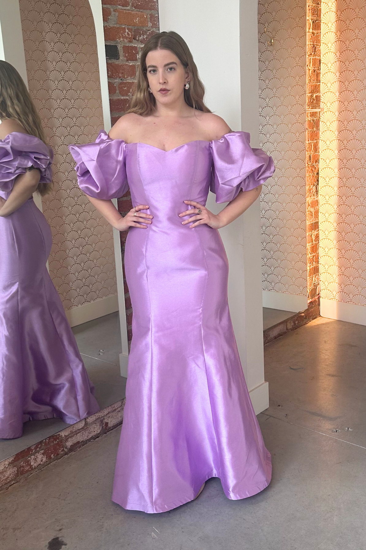 Manon Trumpet Gown in Lilac by Mac Duggal - RENTAL