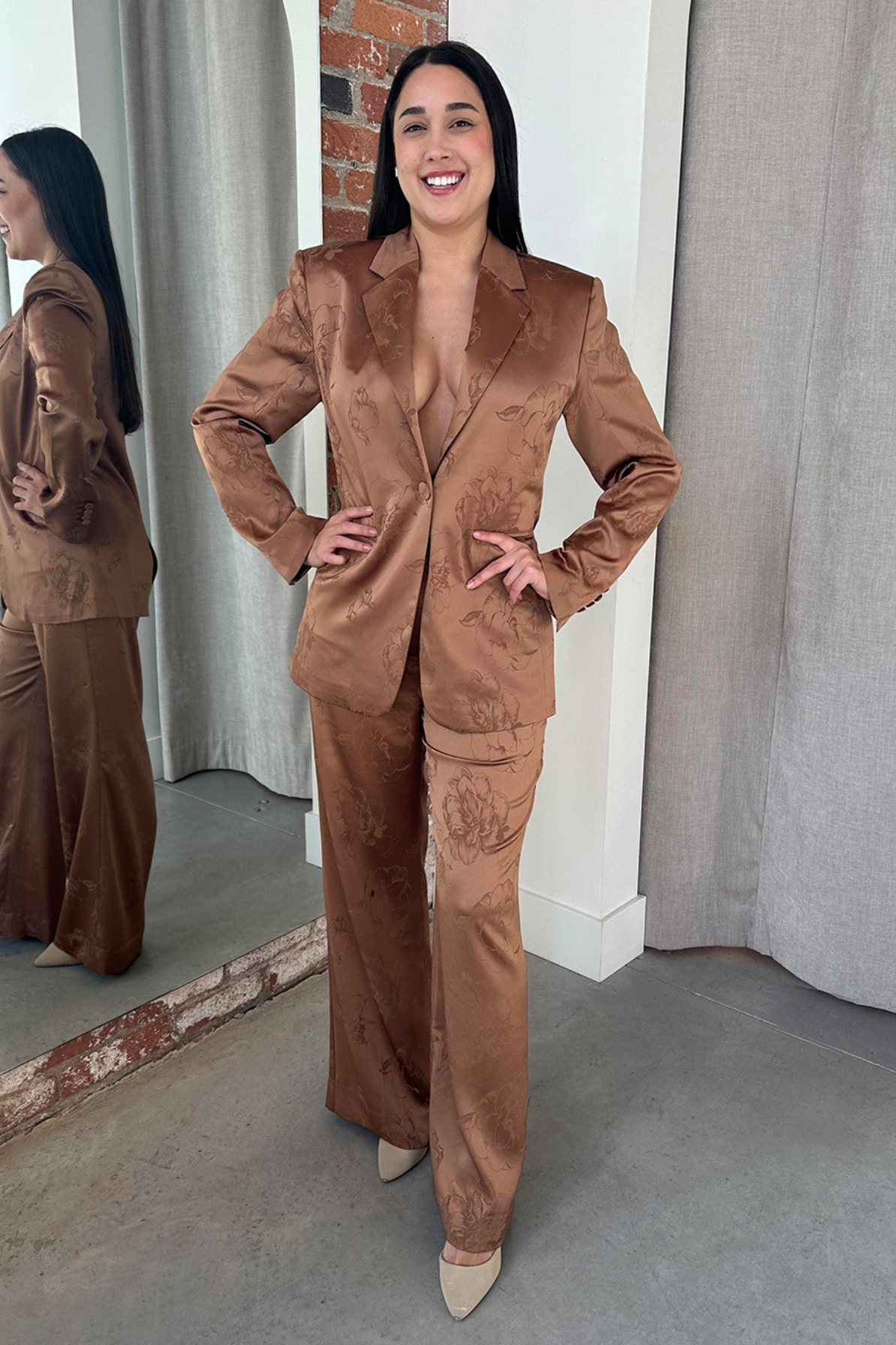 Olsen Suit in Caramel by MISA Los Angeles - RENTAL