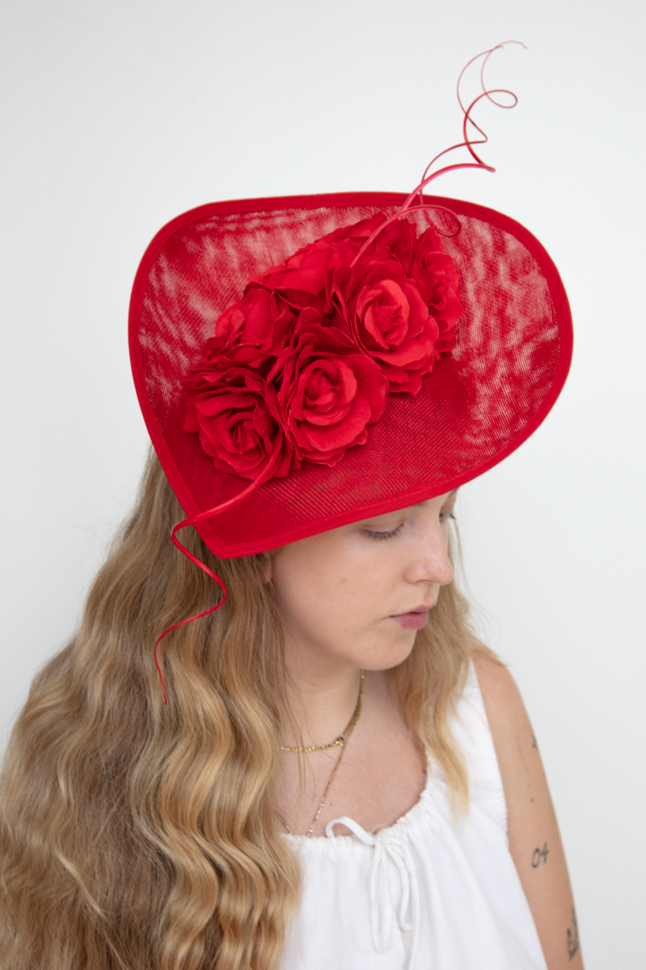 Rosehill Red Fascinator RENTAL The Fitzroy