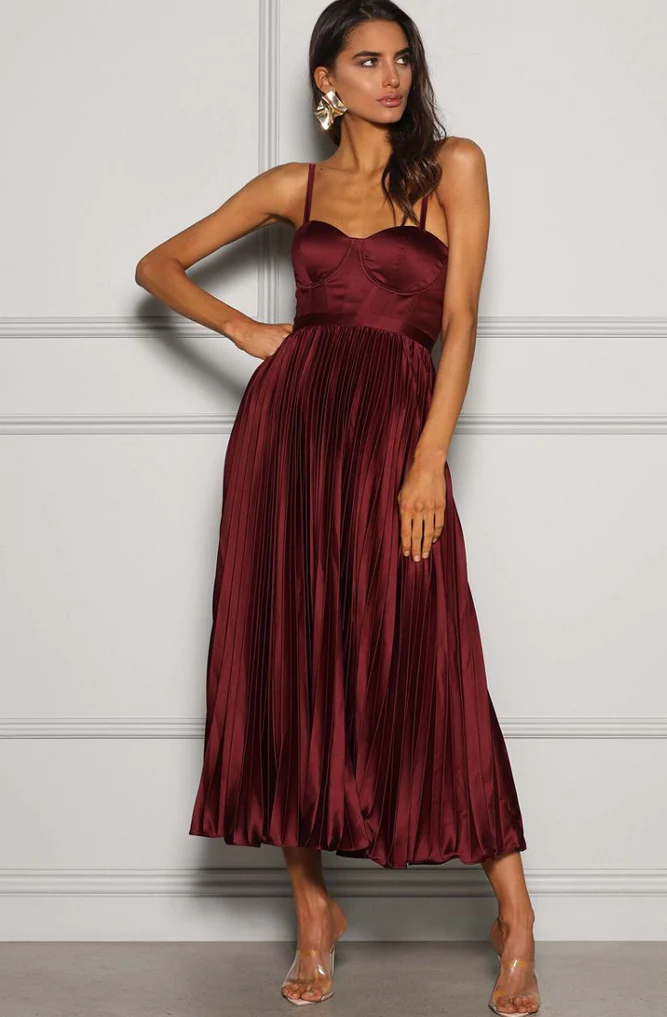 Milan Dress in Wine by Elle Zeitoune - RENTAL – The Fitzroy