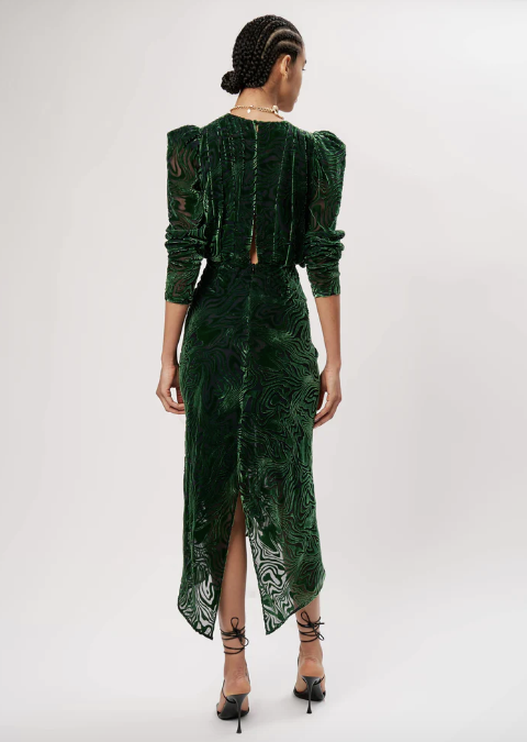 Astrid Dress in Velvet Burnout by Ronny Kobo RENTAL The Fitzroy