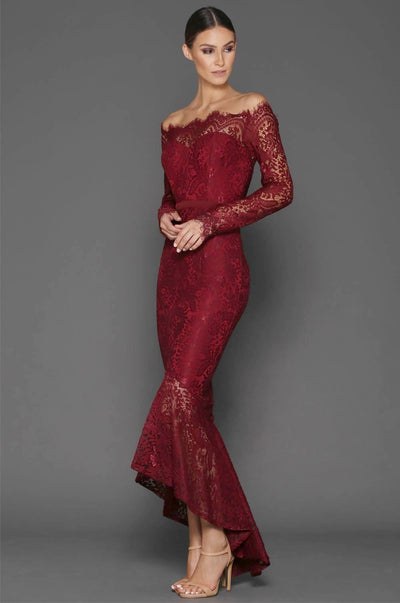 Elle Zeitoune Burgundy Marchesa Gown Toronto