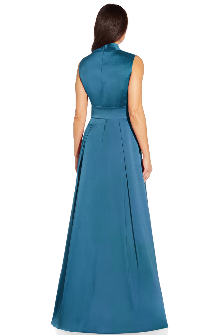 Aidan good by Aidan Mattox Blue Bow Gown Dress